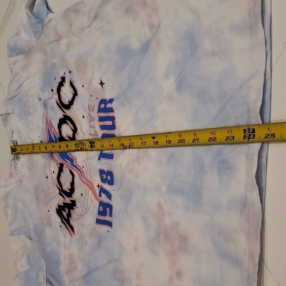AC DC 1978 Tour T-Shirt White Tie Dyed Women's Size Large 2022 - Picture 9 of 9